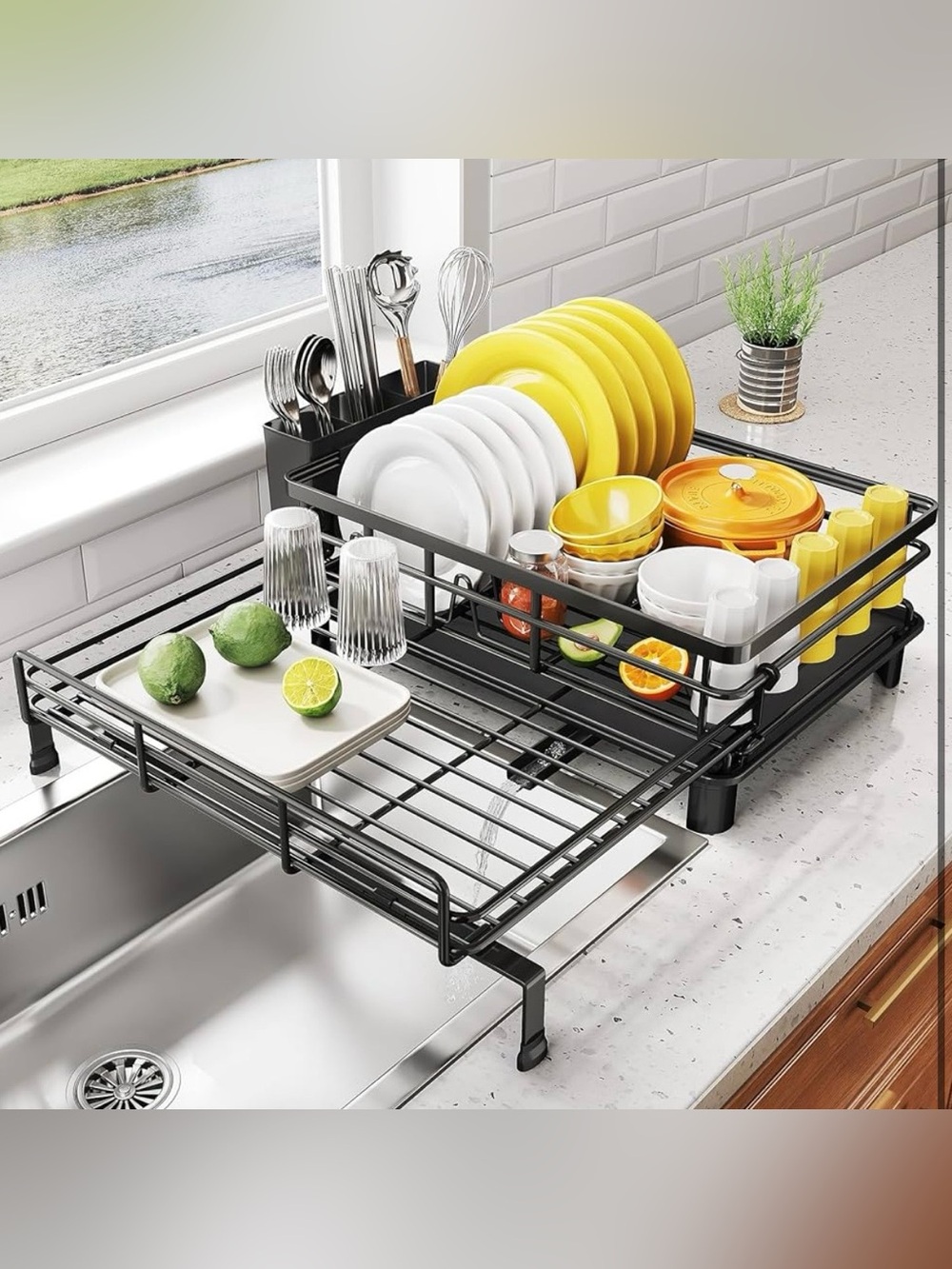 SNTD Dish Drying Rack - Extendable Dish Rack
